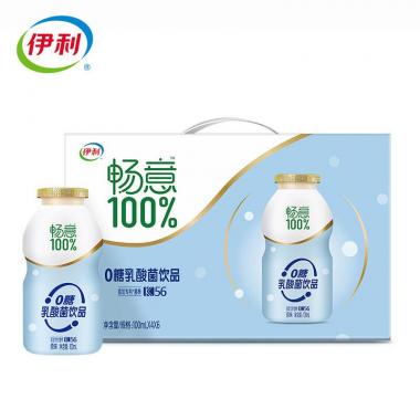 伊利畅意100% 0糖0脂乳酸菌饮品饮料 原味100ml*24瓶